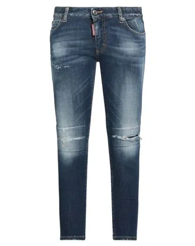 Dsquared2 Woman Jeans Blue Size 4 Cotton, Elastane