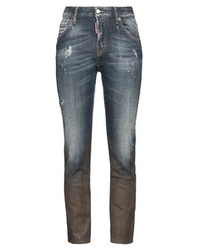 Dsquared2 Woman Jeans Blue Size 8 Cotton, Elastane