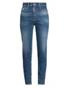 Dsquared2 Woman Jeans Blue Size 4 Cotton, Elastane, Cow Leather, Brass In Blue