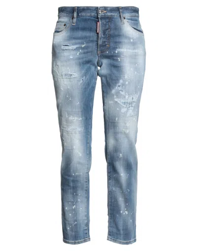 Dsquared2 Woman Jeans Blue Size 4 Cotton, Elastomultiester, Elastane, Silicone