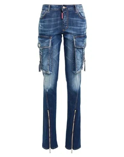 Dsquared2 Woman Jeans Blue Size 6 Cotton, Elastane