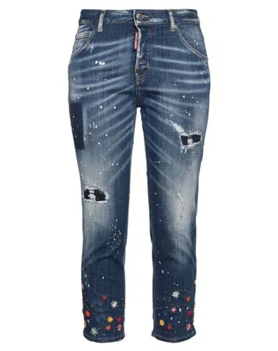 Dsquared2 Woman Jeans Blue Size 6 Cotton, Elastane