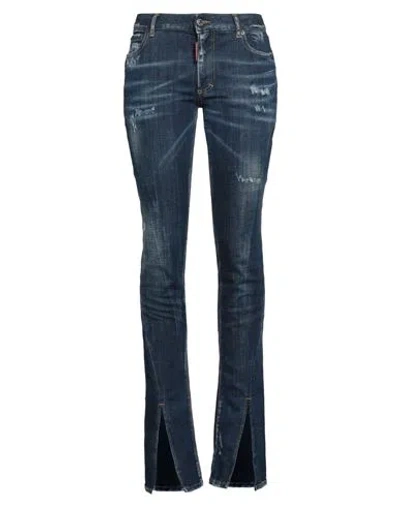 Dsquared2 Woman Jeans Blue Size 8 Cotton, Elastane