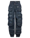 Dsquared2 Low-rise Wide Denim Cargo Jeans In Blue