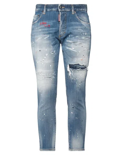 Dsquared2 Denim Cropped In Blue