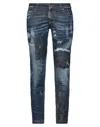 Dsquared2 Woman Jeans Blue Size 6 Cotton, Elastane, Bovine Leather, Polyester, Latex In Blue
