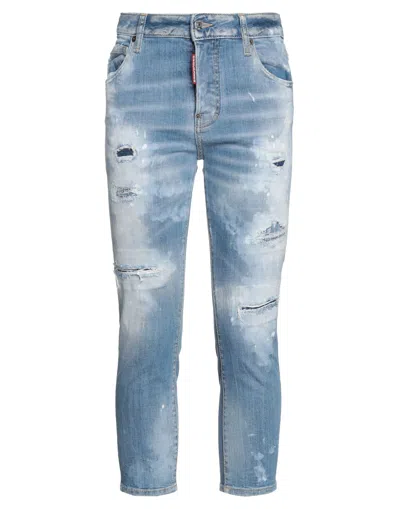 Dsquared2 Denim Cropped In Blue