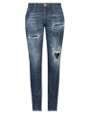 Dsquared2 Woman Jeans Blue Size 4 Cotton, Polyester, Elastane, Calfskin In Blue