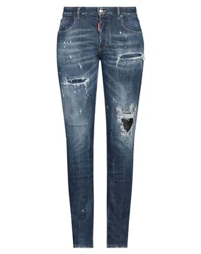 Dsquared2 Woman Jeans Blue Size 4 Cotton, Polyester, Elastane, Calfskin