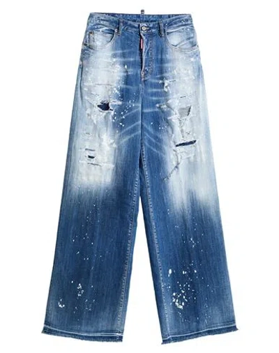Dsquared2 Woman Jeans Blue Size 8 Cotton, Elastane