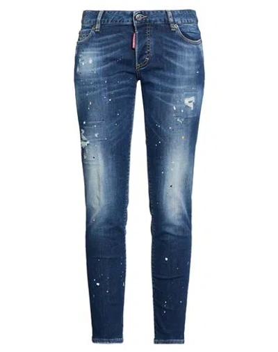 Dsquared2 Woman Jeans Blue Size 8 Cotton, Elastane