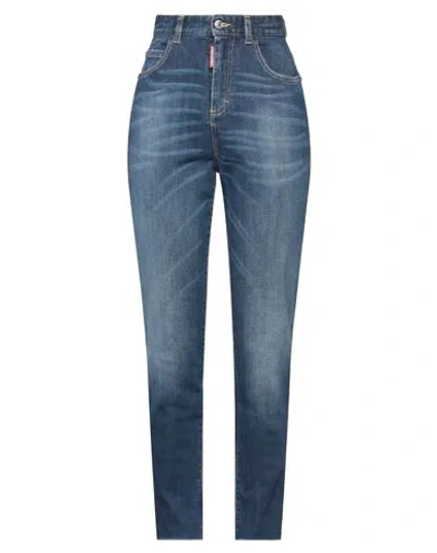 Dsquared2 Woman Jeans Blue Size 8 Cotton, Elastane