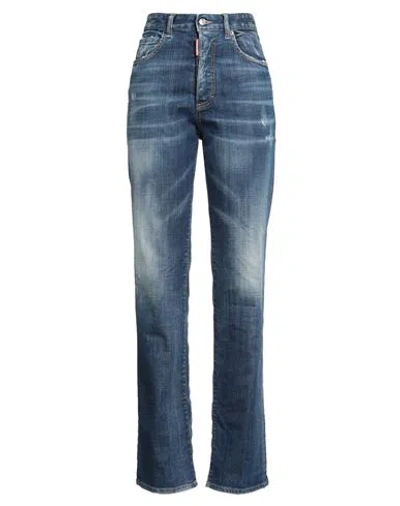 Dsquared2 Woman Jeans Blue Size 8 Cotton, Elastane