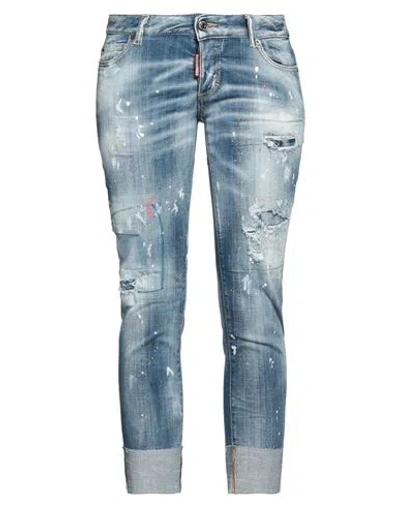 Dsquared2 Woman Jeans Blue Size 8 Cotton, Elastane
