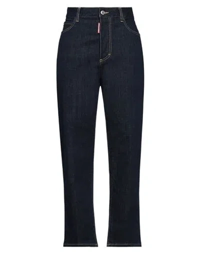 DSQUARED2 DSQUARED2 WOMAN JEANS BLUE SIZE 8 COTTON, ELASTANE