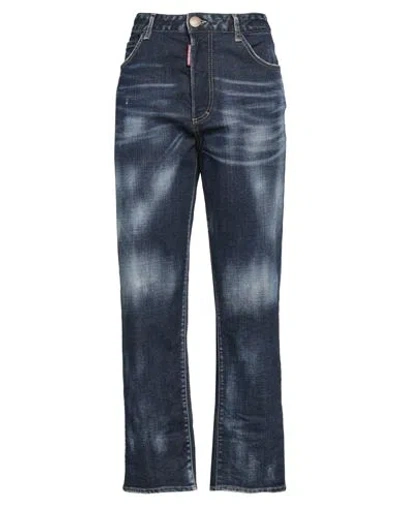 Dsquared2 Woman Jeans Blue Size 8 Cotton, Elastane In Multi