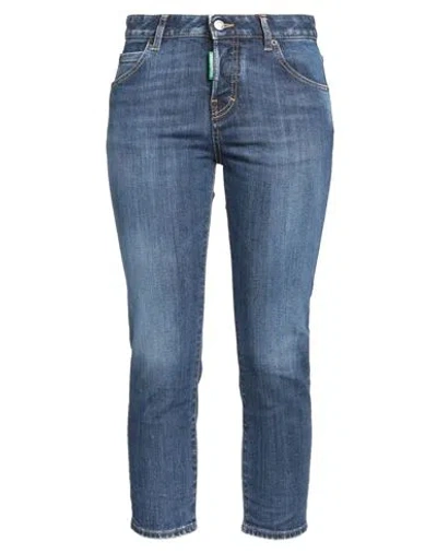 Dsquared2 Woman Jeans Blue Size 8 Cotton, Elastane