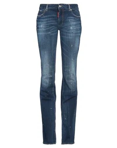Dsquared2 Woman Jeans Blue Size 8 Cotton, Elastane