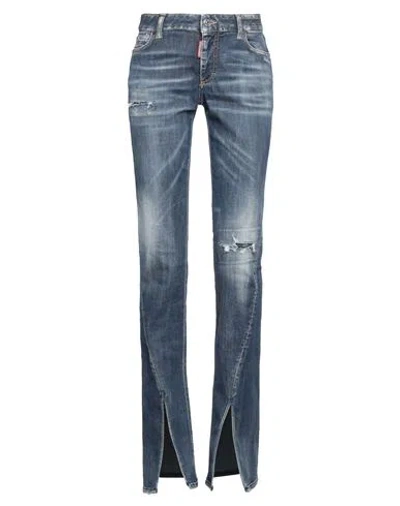 Dsquared2 Woman Jeans Blue Size 8 Cotton, Elastomultiester, Elastane