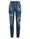 Dsquared2 Woman Jeans Blue Size 2 Cotton, Polyester, Elastane In Blue