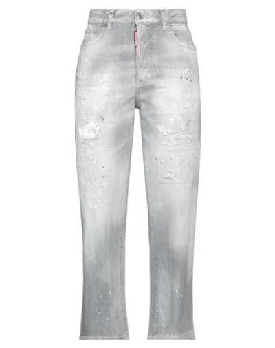 Dsquared2 Woman Jeans Grey Size 10 Cotton, Elastane