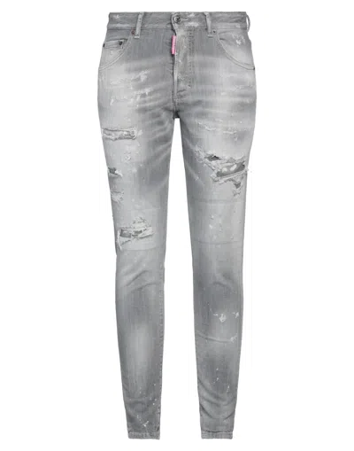 Dsquared2 Woman Jeans Grey Size 2 Cotton, Elastane