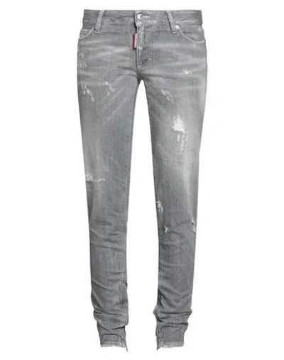 Dsquared2 Woman Jeans Grey Size 4 Cotton, Elastane