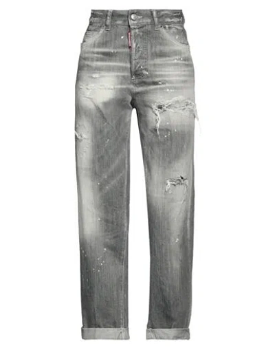 Dsquared2 Woman Jeans Grey Size 6 Cotton, Elastane
