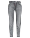 Dsquared2 Woman Jeans Lead Size 10 Cotton, Elastomultiester, Elastane In Grey