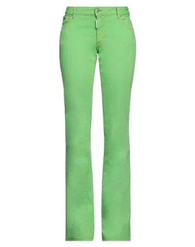 Dsquared2 Woman Jeans Light Green Size 8 Cotton, Elastane