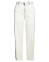 Dsquared2 Woman Jeans Off White Size 8 Cotton, Elastane In Off White