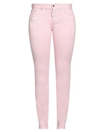 Dsquared2 Woman Jeans Pink Size 6 Cotton, Elastane, Calfskin