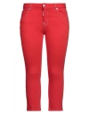 Dsquared2 Woman Jeans Red Size 10 Cotton, Elastane