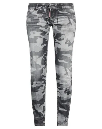 DSQUARED2 DSQUARED2 WOMAN JEANS CHARCOAL SIZE 10 COTTON, ELASTANE