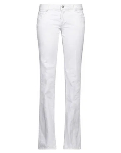 Dsquared2 Woman Jeans White Size 10 Cotton, Elastane