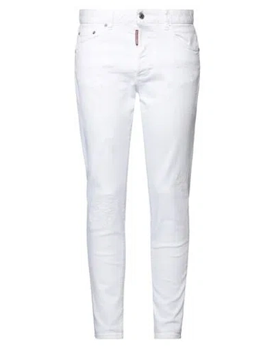 Dsquared2 Woman Jeans White Size 10 Cotton, Elastane