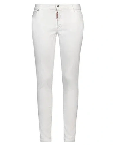 DSQUARED2 DSQUARED2 WOMAN JEANS WHITE SIZE 2 COTTON, ELASTOMULTIESTER, ELASTANE