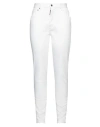 Dsquared2 Woman Jeans White Size 8 Cotton, Elastomultiester, Elastane, Polyester, Cow Leather
