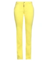 Dsquared2 Woman Jeans Yellow Size 12 Cotton, Elastomultiester, Elastane, Polyester, Polyamide