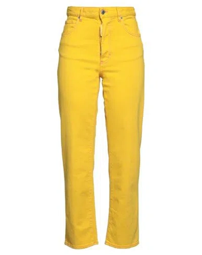 Dsquared2 Woman Jeans Yellow Size 2 Cotton, Elastane