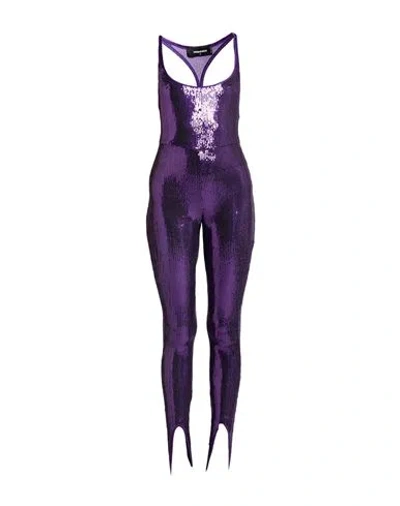 Dsquared2 Woman Jumpsuit Dark Purple Size Xs Polyester