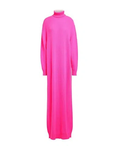 Dsquared2 Woman Maxi Dress Fuchsia Size Xs Wool, Cashmere In Pink