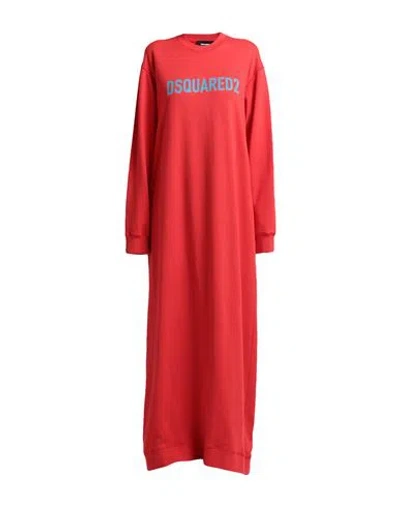 Dsquared2 Woman Maxi Dress Red Size Xs Cotton, Elastane In Red