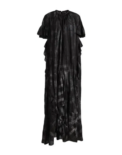 Dsquared2 Woman Midi Dress Black Size 6 Cotton, Linen