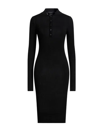 Dsquared2 Woman Midi Dress Black Size L Viscose, Nylon