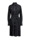 Dsquared2 Woman Midi Dress Blue Size 4 Cotton, Hemp In Blue