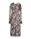Dsquared2 Woman Midi Dress Brown Size 10 Polyester In Brown