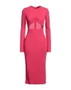 Dsquared2 Woman Midi Dress Fuchsia Size L Viscose In Pink