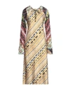 Dsquared2 Woman Midi Dress Ocher Size 8 Polyester In Yellow