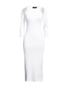 Dsquared2 Woman Midi Dress White Size L Viscose, Polyester